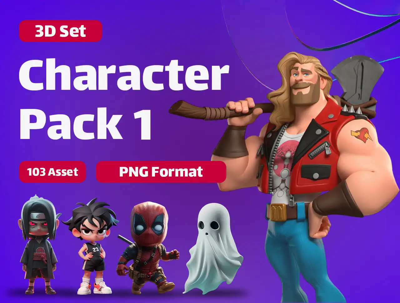 کاراکتر سه بعدی PNG از انیمیشن و بازی